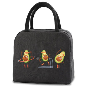 Avocado Print Insulated Lunch Bag Cooler Tote Storage