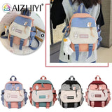 Preppy Style Women Cartoon Printing Contrast Backpack