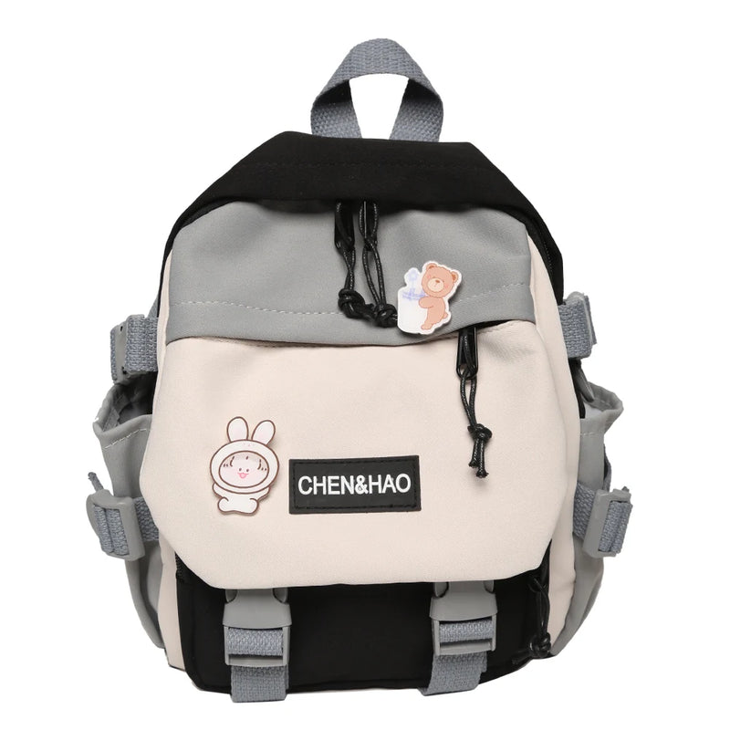 Preppy Style Women Cartoon Printing Contrast Backpack