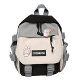 Preppy Style Women Cartoon Printing Contrast Backpack