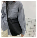 Preppy Style Women Hasp Canvas Shoulder Bag Casual Soft Zipper