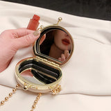 Women's Lipstick Chain Shoulder Bag Mini Round Satchel