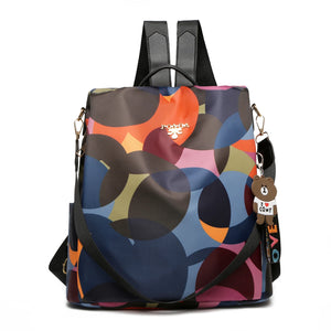 Waterproof Women Backpack Oxford School Bag Large Capacity Anti Theft Multi-Func