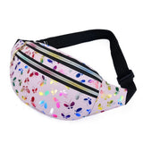Double Zipper Chest Bag for Women Colorful Waist Bag