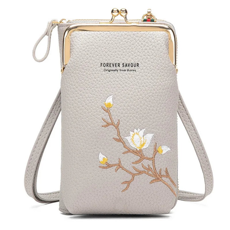 Flowers Pattern Shoulder Crossbody Bag Wallet Clutch