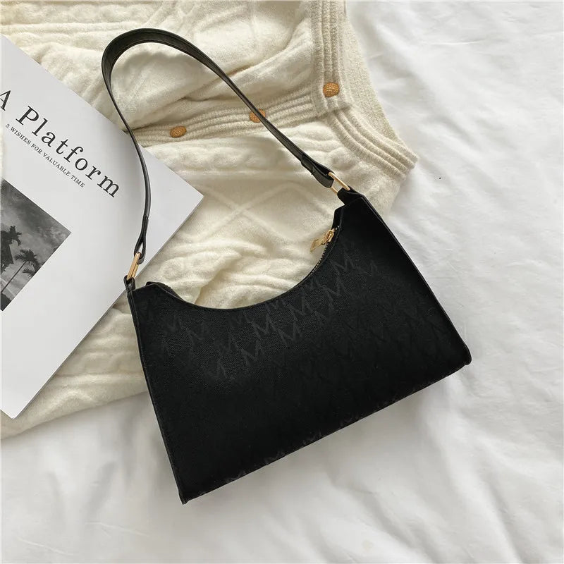 Women's PU Leather Handbag Armpit Tote Shopping Purse