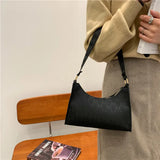 Women's PU Leather Handbag Armpit Tote Shopping Purse