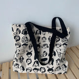 Large Capacity Canvas Shoulder Bag Casual Tote