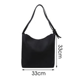 PU Leather Casual Bucket Bag Large Capacity Vintage Messenger Bag