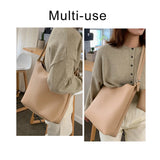 PU Leather Casual Bucket Bag Large Capacity Vintage Messenger Bag
