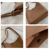 PU Leather Casual Bucket Bag Large Capacity Vintage Messenger Bag