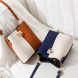 Splicing Bucket Women Shoulder Crossbody Messenger Bag