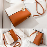 Splicing Bucket Women Shoulder Crossbody Messenger Bag