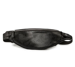 PU Leather Waist Bag Men Fanny Pack Male Heuptas Bum Banana Bag
