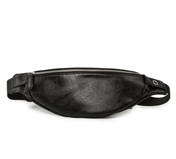 PU Leather Waist Bag Men Fanny Pack Male Heuptas Bum Banana Bag
