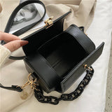 Solid Box Buckle Shoulder Bag Chain Bag Large-Capacity Messenger Bag