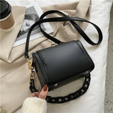 Solid Box Buckle Shoulder Bag Chain Bag Large-Capacity Messenger Bag