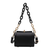 Solid Box Buckle Shoulder Bag Chain Bag Large-Capacity Messenger Bag