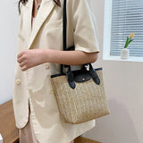 Boho Bohemia Shoulder Bag Straw Crossbody Bag for Women Summer Beach