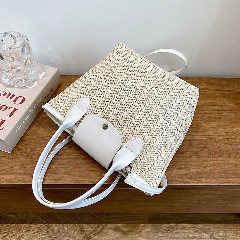 Boho Bohemia Shoulder Bag Straw Crossbody Bag for Women Summer Beach