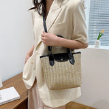 Boho Bohemia Shoulder Bag Straw Crossbody Bag for Women Summer Beach