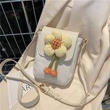 Women Shoulder Bags Lace Handbag Teen Girls Canvas Flap Phone Purse