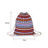 Ethnic Style Digital Printing Lady Bundle Mouth Backpack