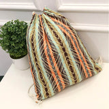 Ethnic Style Digital Printing Lady Bundle Mouth Backpack