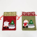 Christmas Gift Bag Red Green Drawstring Candy Bag Decorations