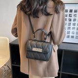 Small Pu Leather Handbag Flap Shoulder Bags Tote