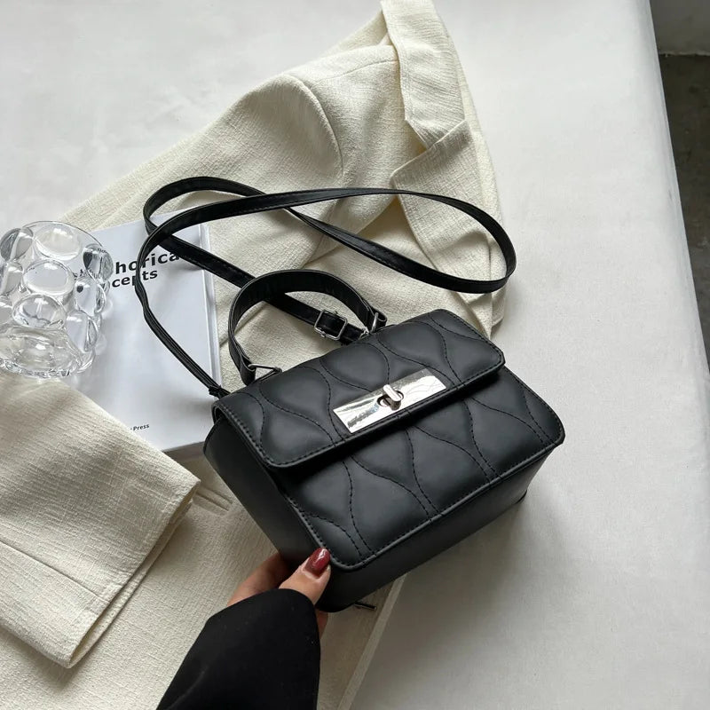 Small Pu Leather Handbag Flap Shoulder Bags Tote