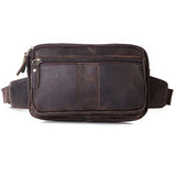 Men's Leather Crossbody Sling Bag Travel Waist Belt Bag 342