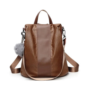 Women Backpack Large Capacity School Bag with Hair Ball