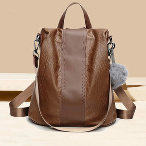 Women Backpack Large Capacity School Bag with Hair Ball