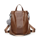 Women Backpack Large Capacity School Bag with Hair Ball