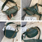 Women's PU Leather Crossbody Bag Chain Small Shoulder Messenger