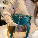 Women's PU Leather Crossbody Bag Small Shoulder Messenger Handbag with Chain