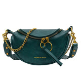 Women's PU Leather Crossbody Bag Small Shoulder Messenger Handbag with Chain