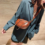 Women's PU Leather Crossbody Bag Small Shoulder Messenger Handbag with Chain