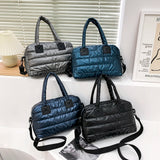 Quilted Cotton Padded Messenger Bag Women Large Capacity