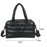 Quilted Cotton Messenger Bag Women Large Shoulder Bag Solid Top-handle Bag
