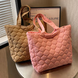 Quilted Hand Bag for Women Large Capacity Cotton-Padded Handbag