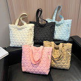 Quilted Hand Bag for Women Large Capacity Cotton-Padded Handbag