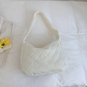 Quilted Nylon Shoulder Hand Bag for Women