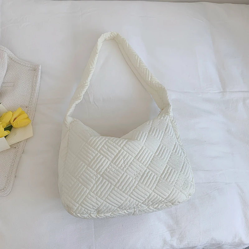 Quilted Nylon Sling Shoulder Bag Large Capacity Crossbody Satchel