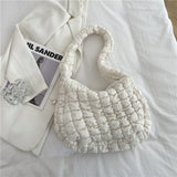 Quilted Shoulder Bag For Women Pleated Cloud Bag LightWeight Large Cap