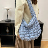 Quilted Shoulder Bag For Women Pleated Cloud Bag LightWeight Large Cap