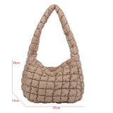 Quilted Shoulder Bag For Women Pleated Cloud Bag LightWeight Large Cap