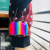 Rainbow Box Evening Bag Women Clutch Purse Jelly Chain Shoulder Bags