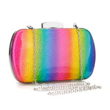 Rainbow Box Evening Bag Women Clutch Purse Jelly Chain Shoulder Bags